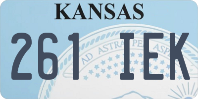 KS license plate 261IEK
