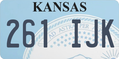 KS license plate 261IJK
