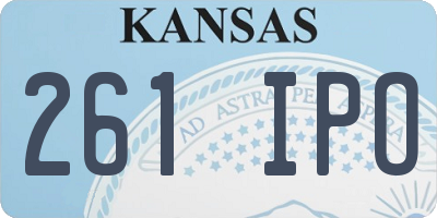 KS license plate 261IPO
