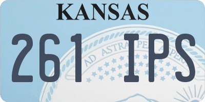 KS license plate 261IPS