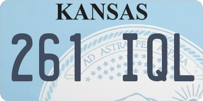 KS license plate 261IQL