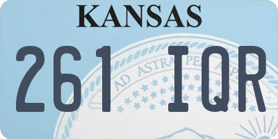 KS license plate 261IQR