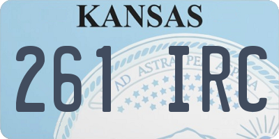 KS license plate 261IRC