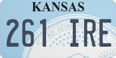 KS license plate 261IRE