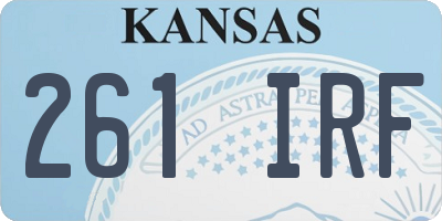 KS license plate 261IRF