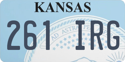 KS license plate 261IRG
