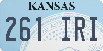 KS license plate 261IRI