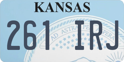 KS license plate 261IRJ