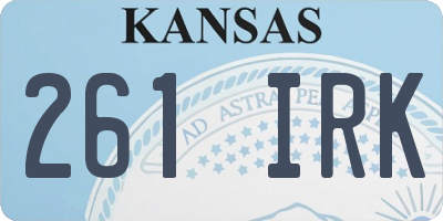 KS license plate 261IRK