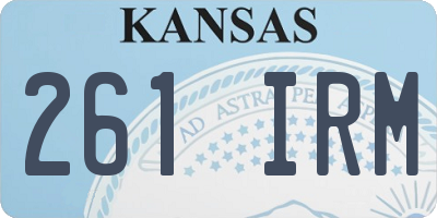 KS license plate 261IRM