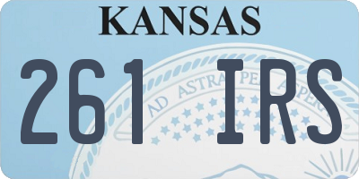 KS license plate 261IRS