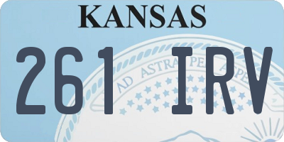 KS license plate 261IRV