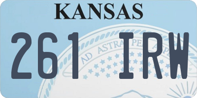 KS license plate 261IRW