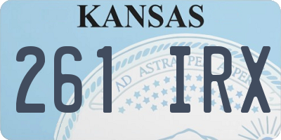KS license plate 261IRX
