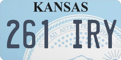 KS license plate 261IRY