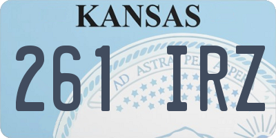 KS license plate 261IRZ