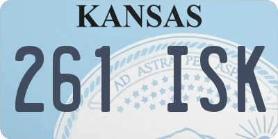 KS license plate 261ISK