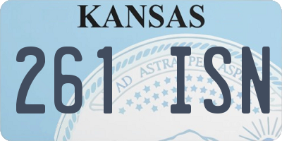 KS license plate 261ISN