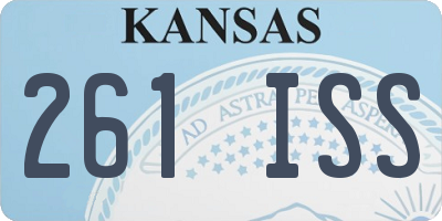 KS license plate 261ISS