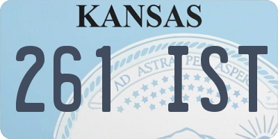 KS license plate 261IST