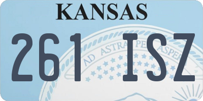 KS license plate 261ISZ