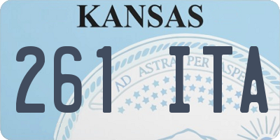 KS license plate 261ITA