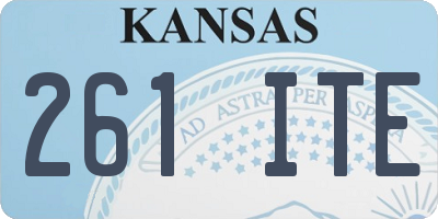 KS license plate 261ITE