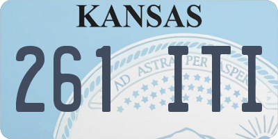 KS license plate 261ITI