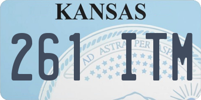 KS license plate 261ITM