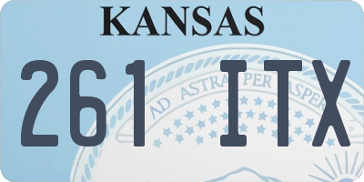 KS license plate 261ITX