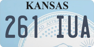 KS license plate 261IUA