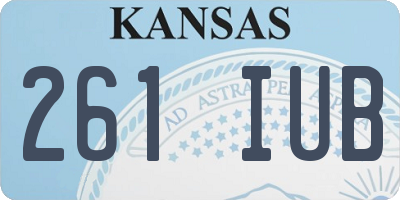 KS license plate 261IUB