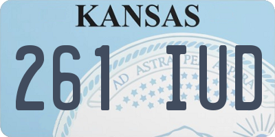 KS license plate 261IUD