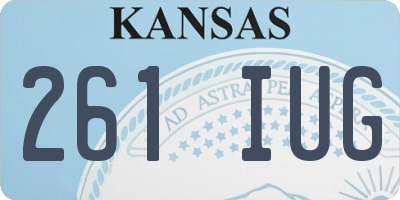 KS license plate 261IUG