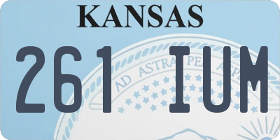 KS license plate 261IUM