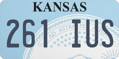 KS license plate 261IUS