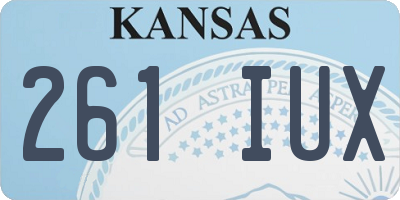 KS license plate 261IUX