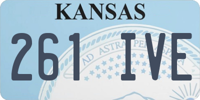 KS license plate 261IVE