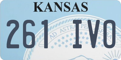 KS license plate 261IVO