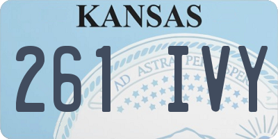 KS license plate 261IVY