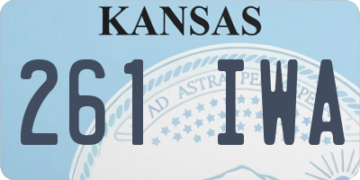 KS license plate 261IWA