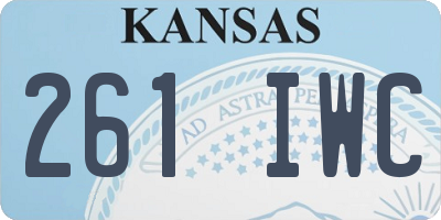 KS license plate 261IWC