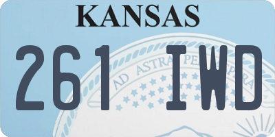 KS license plate 261IWD