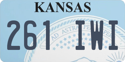 KS license plate 261IWI