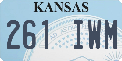 KS license plate 261IWM