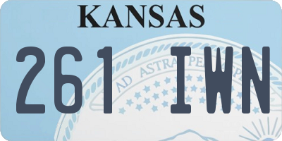 KS license plate 261IWN
