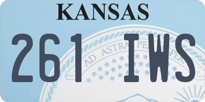 KS license plate 261IWS