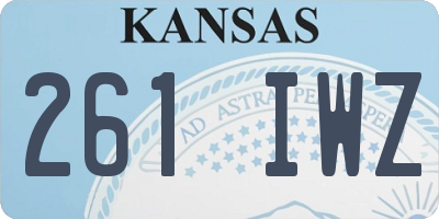 KS license plate 261IWZ