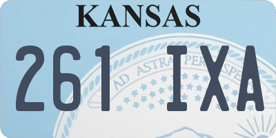 KS license plate 261IXA