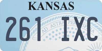 KS license plate 261IXC